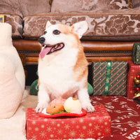 Hugsmart Products Inc dog toys Happy Woofmas Christmas Dinner Interactive Plush Dog Toy Set - 4 Pc
