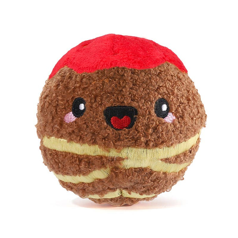 Hugsmart Products Inc dog toys Food Party Spaghetti Meatball Ball Plush Dog Toy