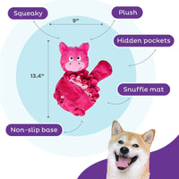 Outward Hound dog toys Snuffle Palz Pink Pig Interactive Treat Puzzle Dog Toy