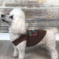 Parisian Pet® Tee's Peace Love Milky Brown Embroidered Dog T Shirt
