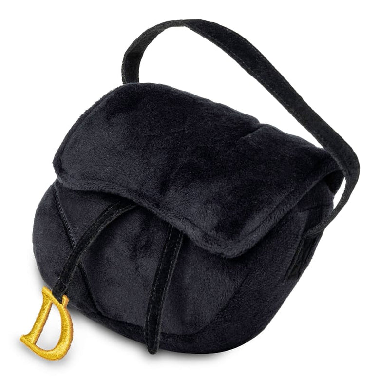 Muttzie dog toys Doggyior Black Luxury Bag Plush Dog Toy