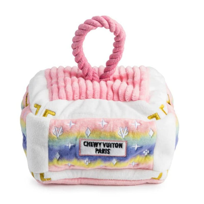 Haute Diggity Dog Toys Pink Ombre Chewy Trunk Interactive Activity House Dog Toy