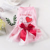 TM - AECCN HOME Dog Apparel MD I Woof You Heart Pink with Red Bow Dog Dress