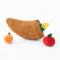 Fall Season Cornucopia Burrow Interactive Dog Toy Set - 4 Pc