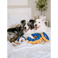 ZippyPaws dog toys Hanukkah Jumbo Donutz Blue Squeaky Dog Toy