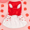TM - PET PLUS LTD Dog Apparel Loads of Love Hearts and Tulle Pink Bow Red Dog Dress