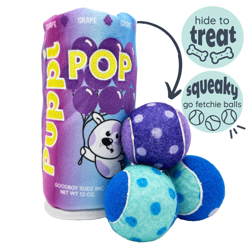 Huxley & Kent Huxley & Kent - Squeak 'n Peek Puppi Pop Grape Dog Toy: Small