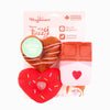 Hugsmart Products Inc dog toys Woof Love Heart Shaped Donuts with Choco Bar Plush Dog Toy Set - 3 Pc