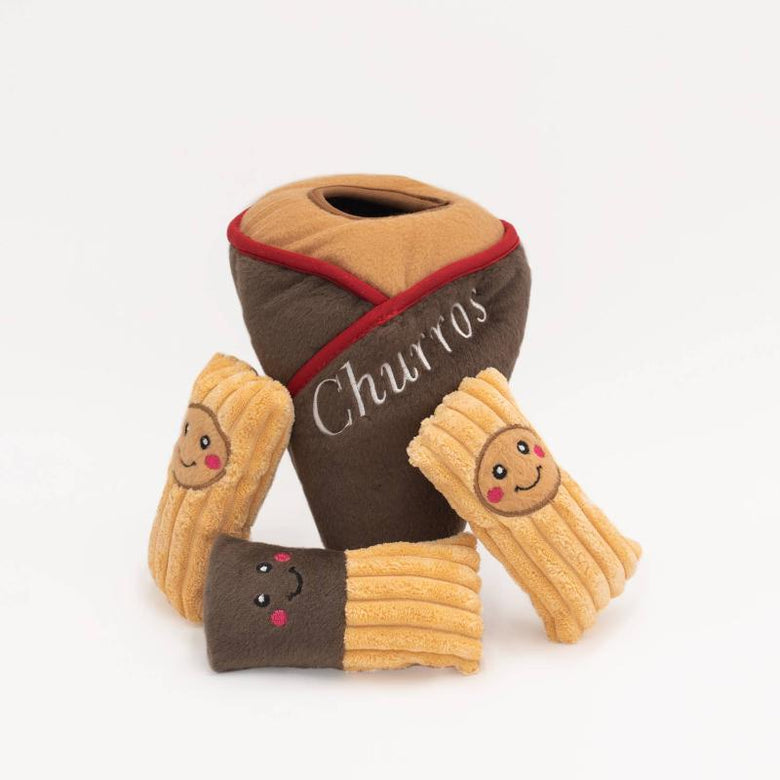 ZippyPaws dog toys Churro Cone Burrow Interactive Dog Toy
