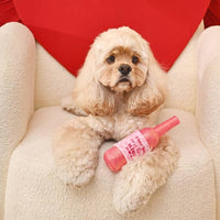 Hugsmart Products Inc Dog Toys Woof Love Love you more than wine Bottle Rubber Dog Toy