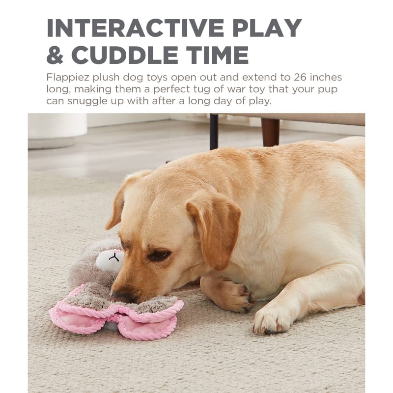 Outward Hound dog toys Flappiez Cuddle Tugs Bunny Easter Spring Plush Crinkle Dog Toy