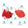 PetShop by Fringe Studio dog toys Reel Me In Red Fish Rubber & Plush Dog Toy