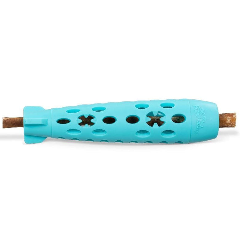 Totally Pooched dog toys Stuff'n Chew Rocket Stick Teal Rubber Dog Toy