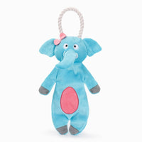 Hugsmart Products Inc Dog Toys Jumbo Animal Blue Elephant Rope Plush Squeaky Dog Toy