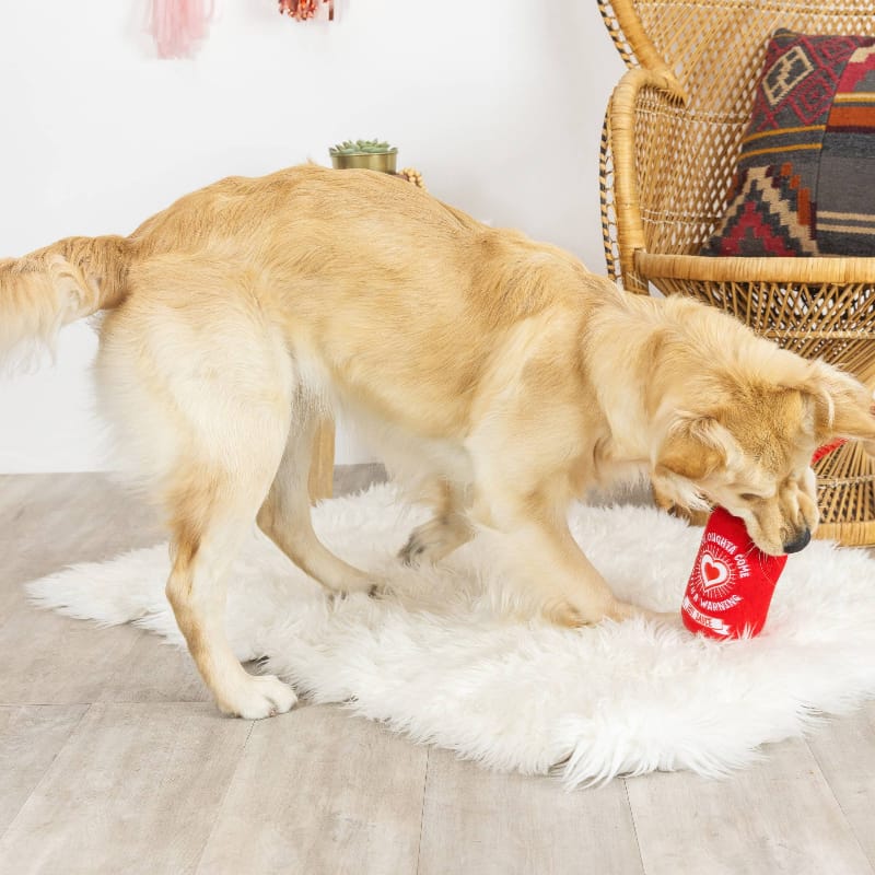 Pet Shop by Fringe Studio dog toys Hearts on Fire Plush Red Rope Dog Toy