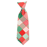 Americana Christmas Holiday Plaid Neck-Tie Pet Collar Attachment - 2 Sizes