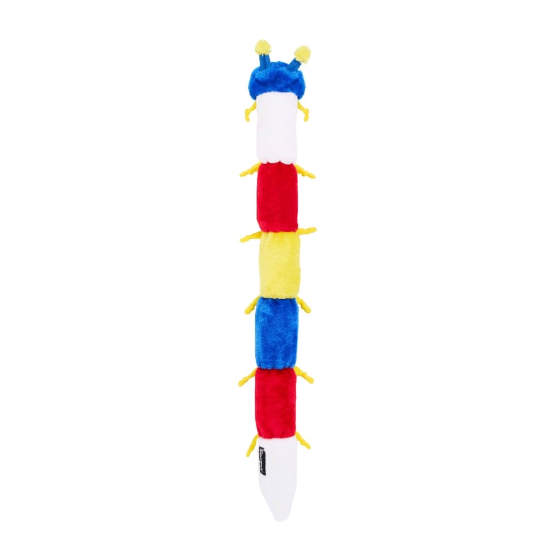 ZippyPaws dog toys Caterpillar Primary Colors Long Plush Squeaky Dog Toy