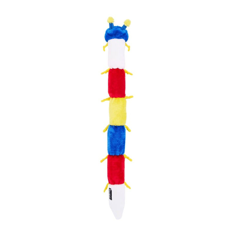 ZippyPaws dog toys Caterpillar Primary Colors Long Plush Squeaky Dog Toy