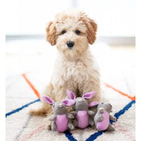 ZippyPaws dog toys Grey Bunnies Miniz Plush Squeaky Dog Toy Set - 3 Pk