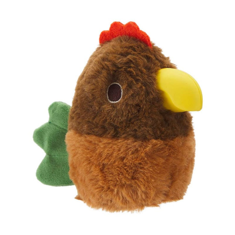 BARK dog toys Super Chewer Fowl Play Rooster Interactive Plush Rubber Treat Dog Chew Toy