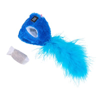 ZippyClaws Cat Toys Blue Mouse Refillablez Bushy Throw Plush Cat Toy