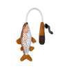 On The Line Fish on a Rod Plush Squeaky Rope Dog Toy