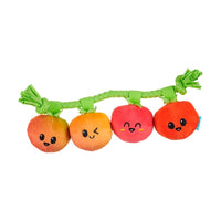 BARK dog toys Hairloom Tomatoes Plush Squeak Rope Tug Dog Toy