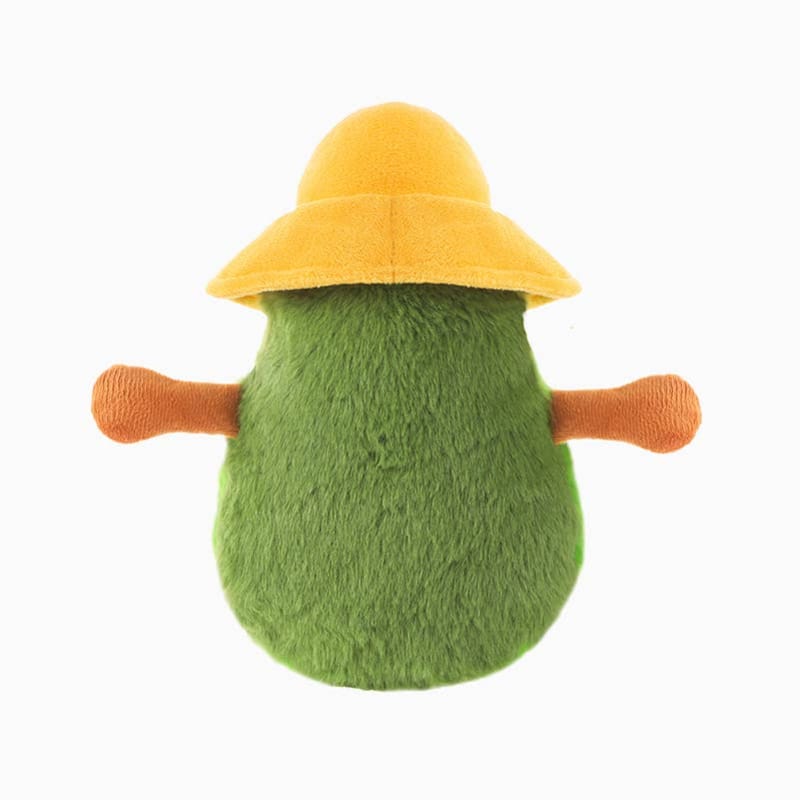 Hugsmart Products Inc dog toys Picnic Time Avocado with Flower Hat Squeaky Plush Dog Toy