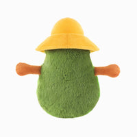 Hugsmart Products Inc dog toys Picnic Time Avocado with Flower Hat Squeaky Plush Dog Toy