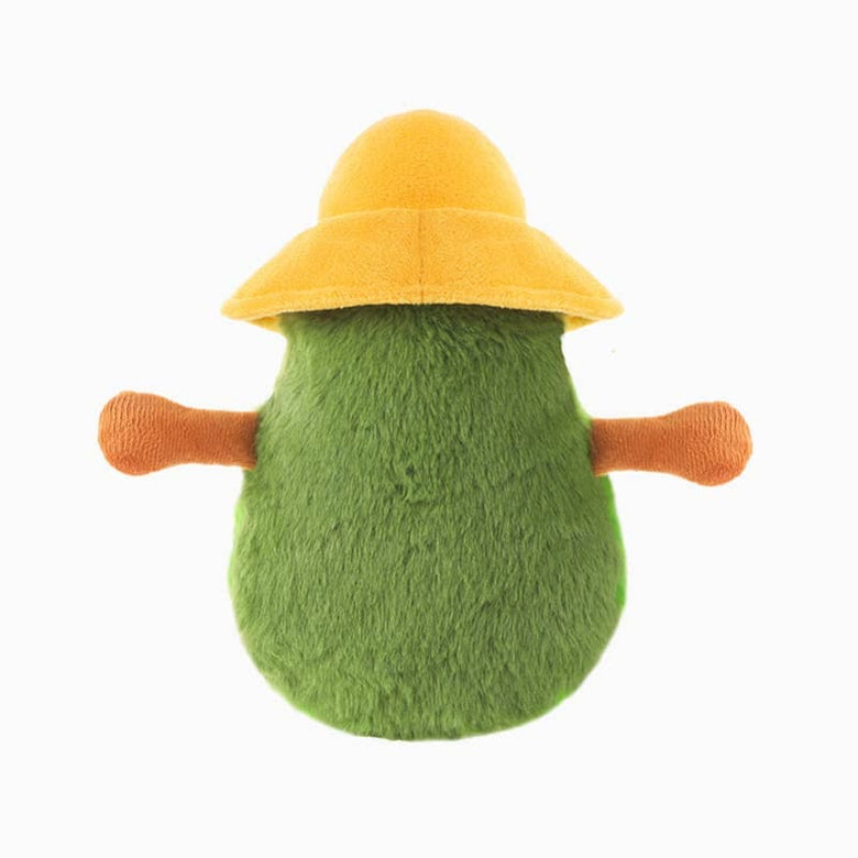 Hugsmart Products Inc dog toys Picnic Time Avocado with Flower Hat Squeaky Plush Dog Toy