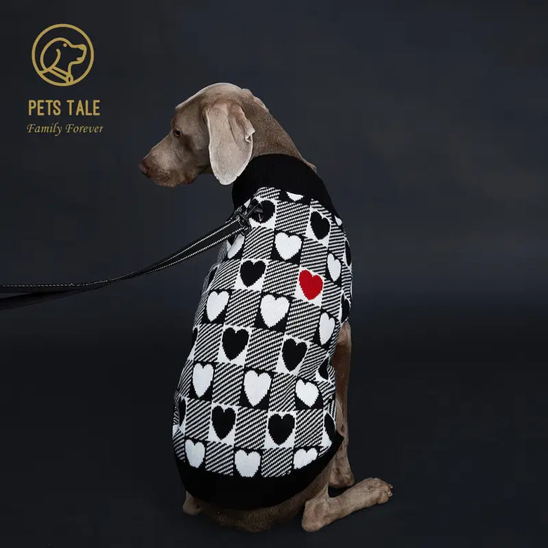 TM - PETS TALE Sweaters XS You are My Whole Heart Beat Black Dog Sweater