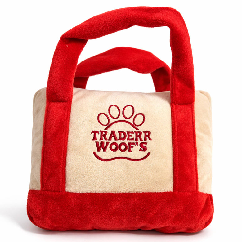 Chomp Haus Chomp Haus - Red Traderr Woof’s – Plush Squeaky Designer Dog Toy: Small