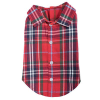 The Worthy Dog CollardShirts XS Red Plaid Multicolored Collared Dog Shirt