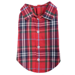 The Worthy Dog CollardShirts XS Red Plaid Multicolored Collared Dog Shirt