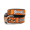 The Worthy Dog COLLARS XS Halloween Bones Orange Dog Collar