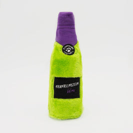 Happy Hour Crusherz Halloween Frankenstein Wine Plush Squeaky Dog Toy