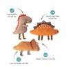 We Came We Saur Canvas Squeaky Mini Dog Toy Set - 3pc