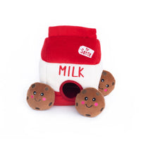 Santa Milk & Cookies Burrow Interactive Christmas Holiday Dog Toy Set - 4 Pc