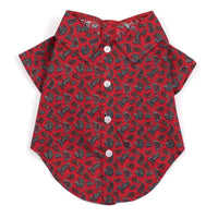 The Worthy Dog CollardShirts XS Paisley Red Collared Dog Shirt