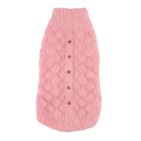 Blossom Feather Soft with Flower Buttons Warm Dog Sweater - Pink