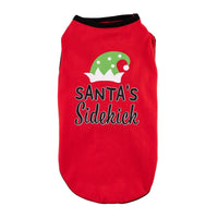 Barker's Bowtique Tee's XS Santa's Sidekick Christmas Holiday Red Pet Tank