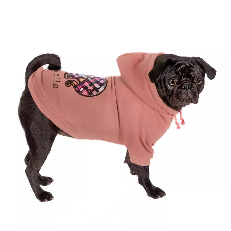 Barker's Bowtique Hoodies Ivory Ella Cozy-Up Dog Hoodie, Pink