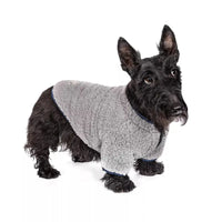 Barker's Bowtique Sweaters Ivory Ella Half-Zip Sherpa Pet Fleece Pullover - Gray