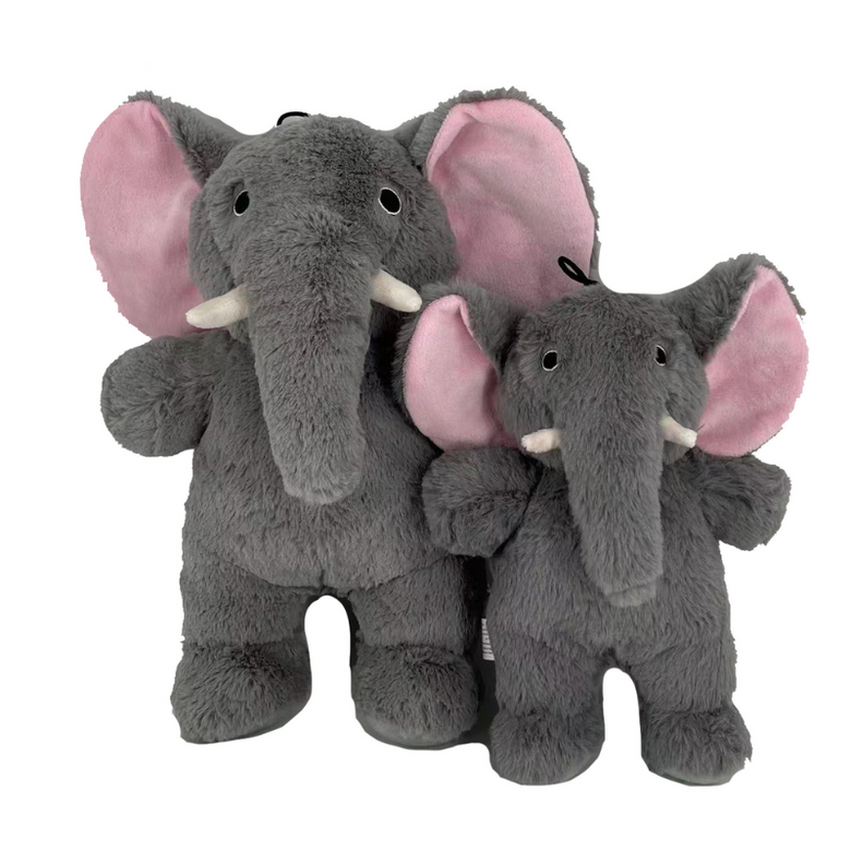 Savannah The Elephant Grey Plush Squeaky Dog Toy - Large