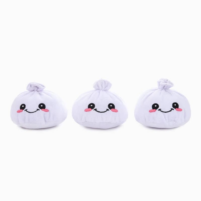 Hugsmart Products Inc dog toys Food Party Soup Dumplings Interactive Plush Dog Toy Set - 4 Pc