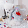 TM - MILK TREASURE PET CLOTHING Dog Apparel Love and Peace Heart Shaped Grey Pullover Dog Sweatshirt