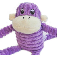 ZippyPaws dog toys Spencer Crinkle Monkey Purple Plush Squeak Dog Toy - Sm