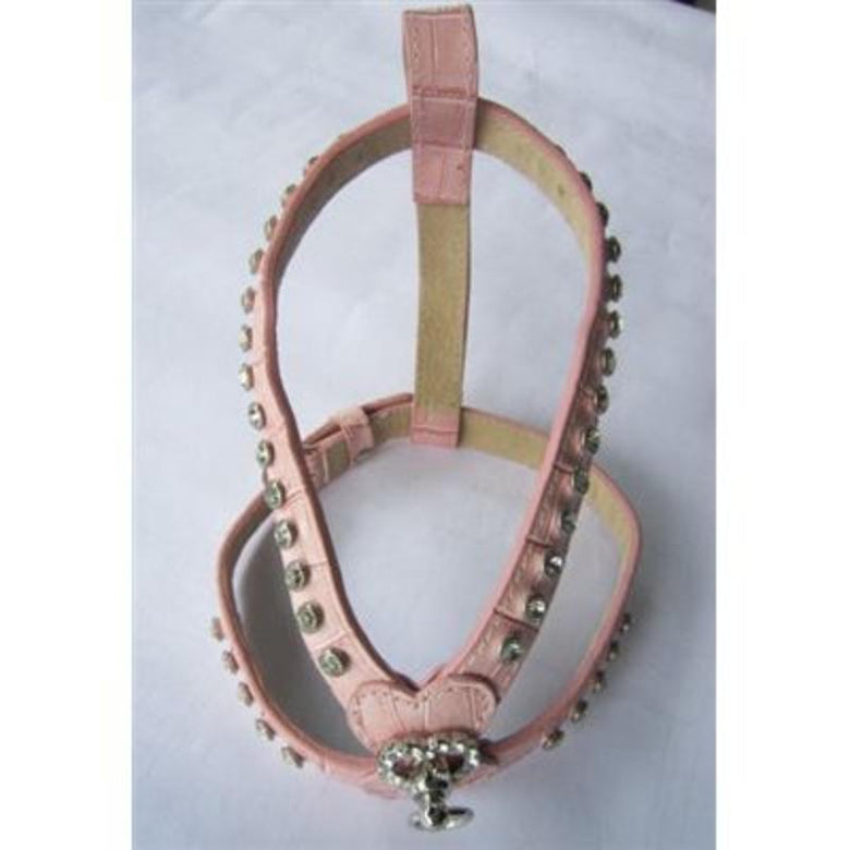 Puppe Love / PamPet USA Harnesses SZ XS Leather & Bling Pink Dog Harness
