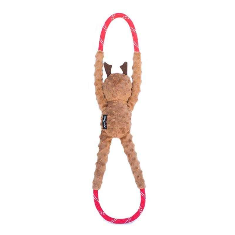 ZippyPaws dog toys Holiday RopeTugz Reindeer Dog Toy