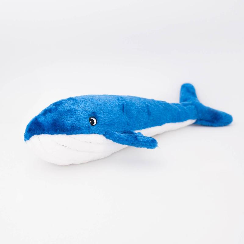 ZippyPaws dog toys Jigglerz Blue Whale Plush Dog Toy